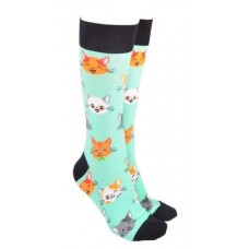 Cute Cat Socks - Mint